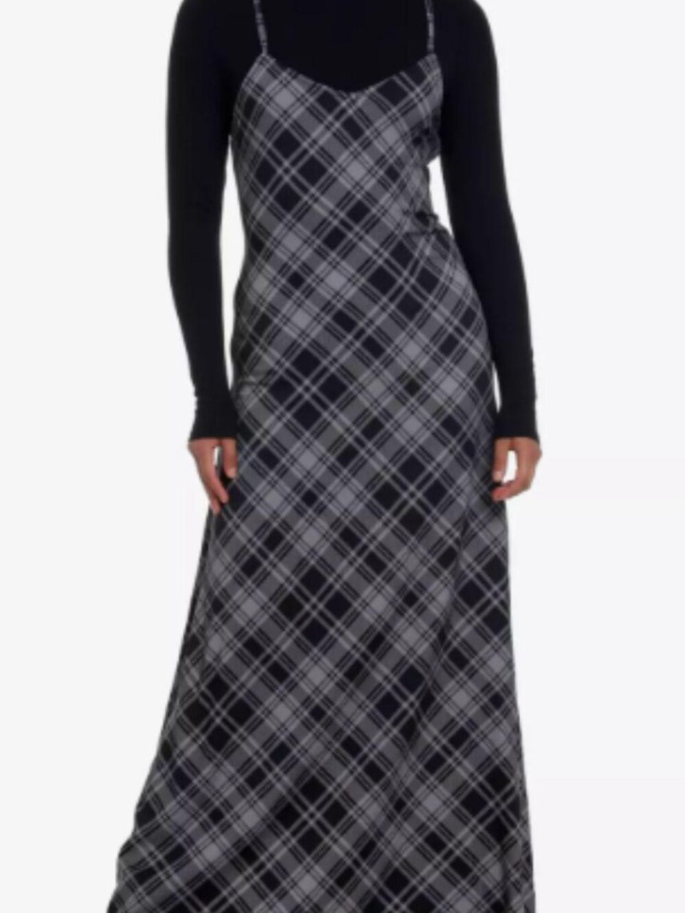 Rachel Zoe Women's Khaki Plaid Patterned Maxi Sundress